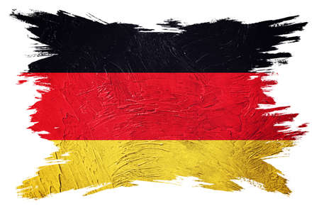 Grunge Germany flag. German flag with grunge texture. Brush stroke.の写真素材