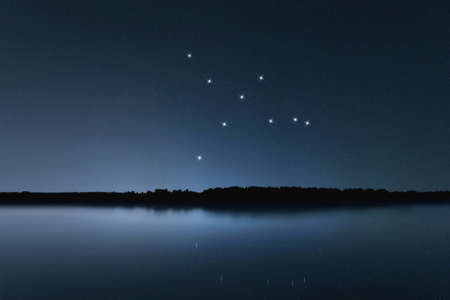 Cygnus star constellation, Night sky, Cluster of stars, Deep space,Â SwanÂ constellation,Â Northern Crossの写真素材
