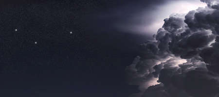 Fornax star constellation, Night sky, Cluster of stars, Deep space, Furnace constellation Storm cloudsの写真素材