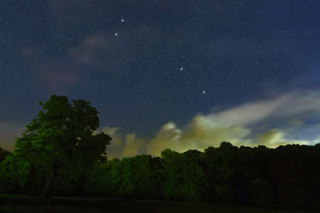 Circinus star constellation, Night sky, Cluster of stars, Deep space, CompassÂ constellationÂ の写真素材