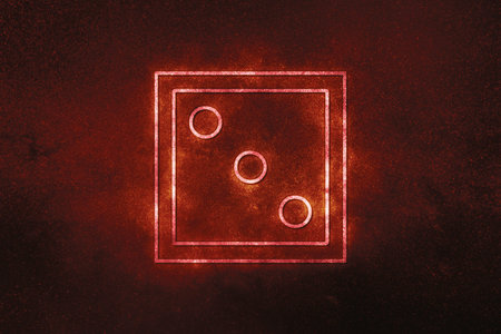 Dice Three at top, Die Symbol, Blue Symbol