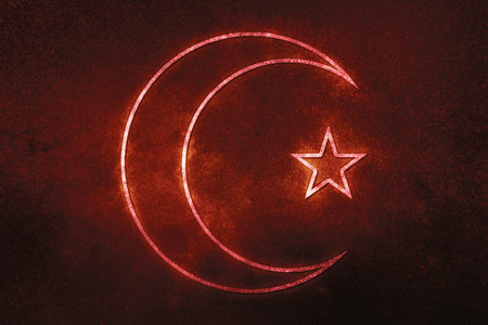 Moon and star Islam Symbol, Islamic symbolの写真素材