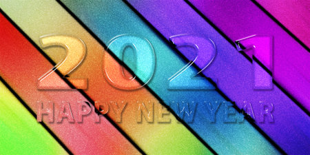 2021 Happy New Year colorful glitter background, 3d Colorful 2021 New Year Poster, Banner, Promotion...