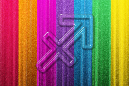Sagittarius zodiac sign, Colorful Horoscope, Horoscope Astrology background, Sagittarius horoscope symbol, Colorful backgroundの写真素材