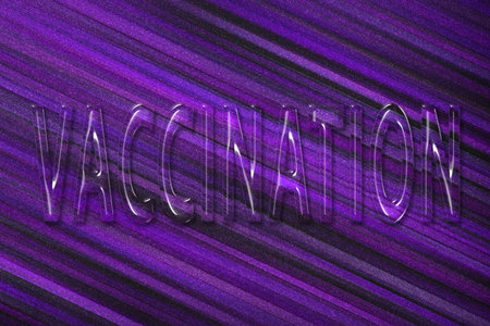 Vaccination, Preventive medicine, vaccination text for covid 19 coronavirus immunization, violet...