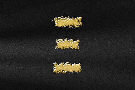 Xi sign. Xi letter, Greek alphabet Symbol, abstract gold with black backgroundの写真素材