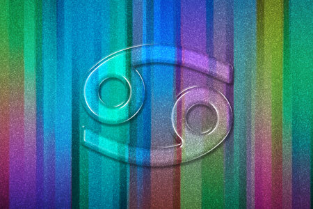 Cancer zodiac sign, Horoscope Astrology background, Cancer horoscope symbol, colorful backgroundの写真素材