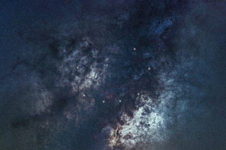 Corona Borealis star constellation, Cluster of stars, Northern CrownÂ constellation.の写真素材