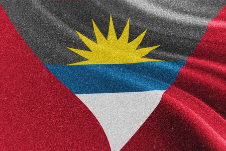 Antigua and Barbuda glitter texture flag, national flag.の写真素材