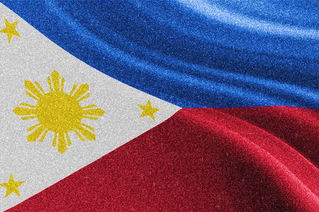 Philippines glitter texture flag, national flag.の写真素材
