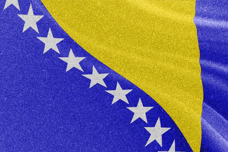 Bosnia and Herzegovina glitter texture flag, national flag.の写真素材