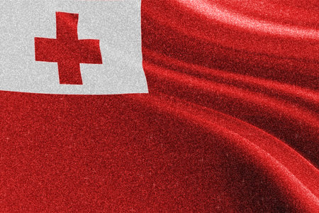 Tonga glitter texture flag, national flag.の写真素材