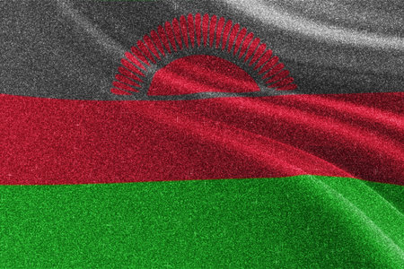 Malawi glitter texture flag, national flag.の写真素材