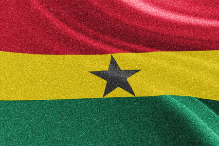 Ghana  glitter texture flag, national flag.の写真素材