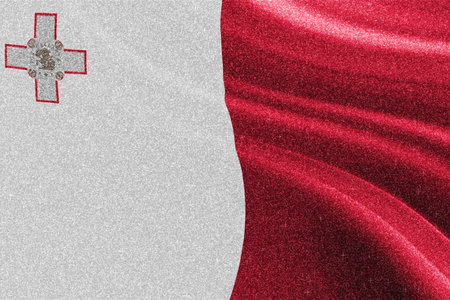 Malta glitter texture flag, national flag.の写真素材