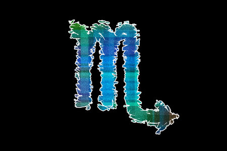 Scorpio zodiac sign, Scorpion horoscope symbolの写真素材