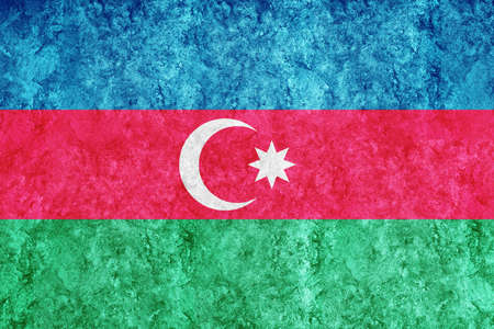 Azerbaijan Metallic flag, Textured flag, grunge flagの写真素材