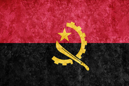 Angola Metallic flag, Textured flag, grunge flagの写真素材