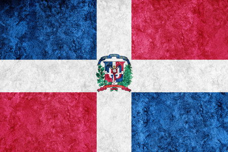 Dominican Republic Metallic flag, Textured flag, grunge flagの写真素材