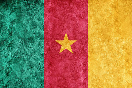 Cameroon Metallic flag, Textured flag, grunge flagの写真素材