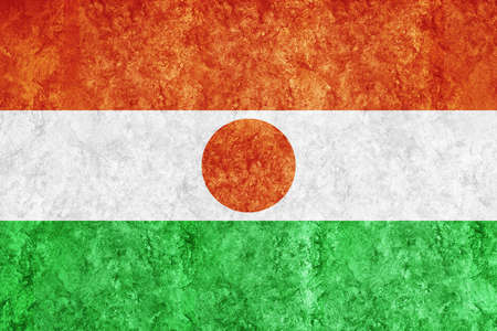 Niger Metallic flag, Textured flag, grunge flagの写真素材
