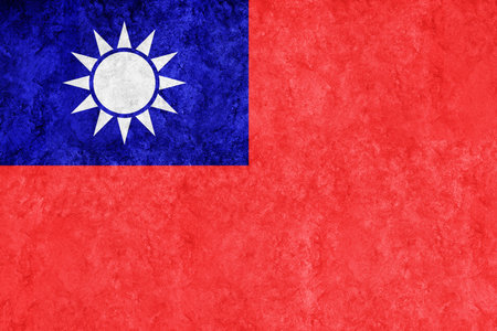 Taiwan Metallic flag, Textured flag, grunge flagの写真素材