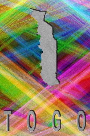 Map of Togo, colorful background, copy spaceの写真素材