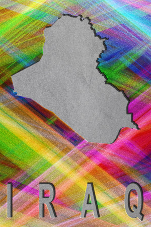 Map of Iraq, colorful background, copy spaceの写真素材