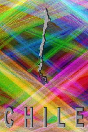 Map of Chile, colorful background, copy spaceの写真素材