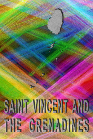 Map of Saint Vincent and the Grenadines, colorful background, copy spaceの写真素材
