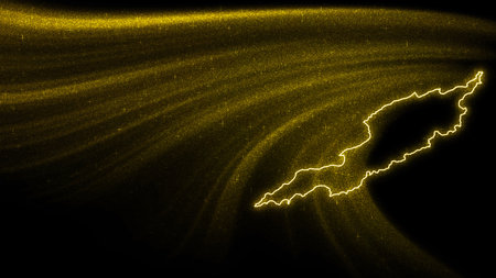 Map of Anguilla, Gold glitter map on dark backgroundの写真素材
