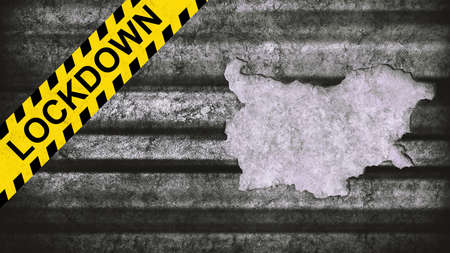 Lockdown Bulgaria Map, Coronavirus, Outbreak quarantine backgroundの写真素材