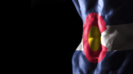 Colorado flag on abs muscles, Colorado bodybuilding concept, black background