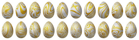 Silver and gold Easter Eggs Set, Silver trendy style eggs Set,