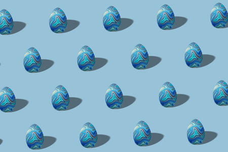Colorful Easter egg pattern made, Happy Easter, Minimal Easter conceptの写真素材