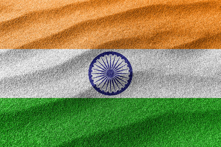 India sand flag, national flag sand background