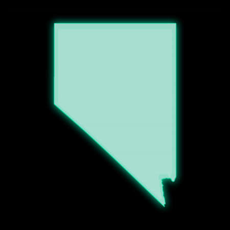 Map of Nevada, old green computer terminal screen, on dark backgroundの写真素材