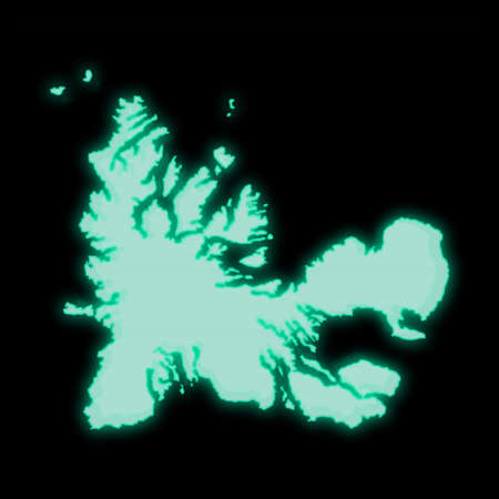 Map of French Southern Territories, old green computer terminal screen, on dark backgroundの写真素材