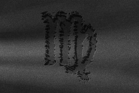 Virgo zodiac sign, black horoscope, Horoscope Astrology background, Virgo horoscope symbol, rugged horoscopeの写真素材
