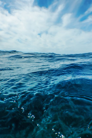 Ocean Blue Water Background, Wave Close Up