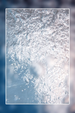 Air bubbles, underwater bubbles underwater background blank text box