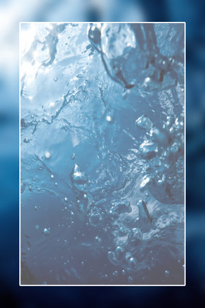 Underwater background white border frame, water surface blank text box