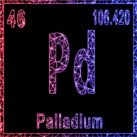 Palladium chemical element, Sign with atomic number and atomic weight,の写真素材