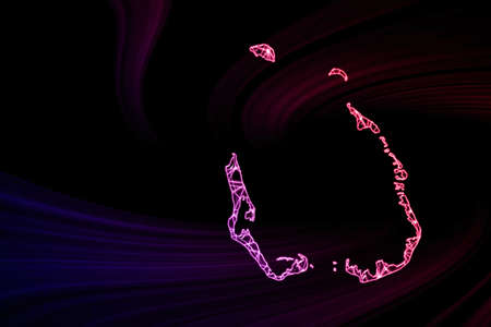 Map of Cocos Islands, Polygonal mesh line map, modern mapの写真素材