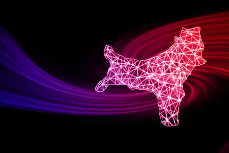 Map of Christmas Island, Polygonal mesh line map, modern mapの写真素材