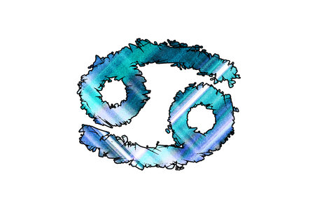 Cancer zodiac sign, Crab horoscope symbol, with clipping path
