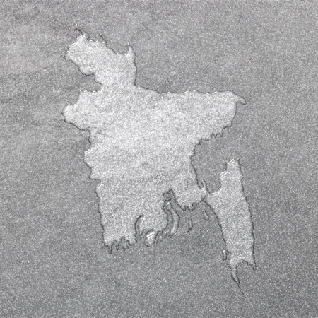 Map of Bangladesh, silver background, map backgroundの写真素材