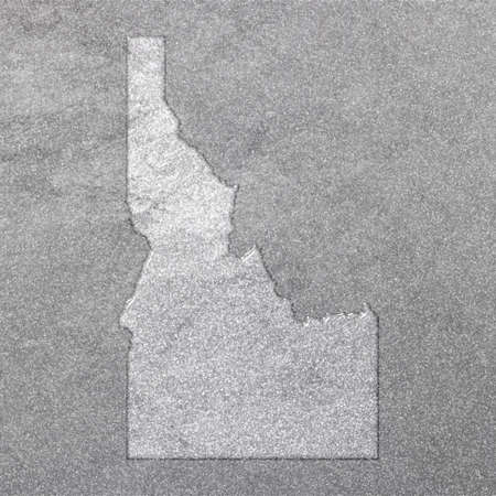 Map of Idaho, silver background, map backgroundの写真素材
