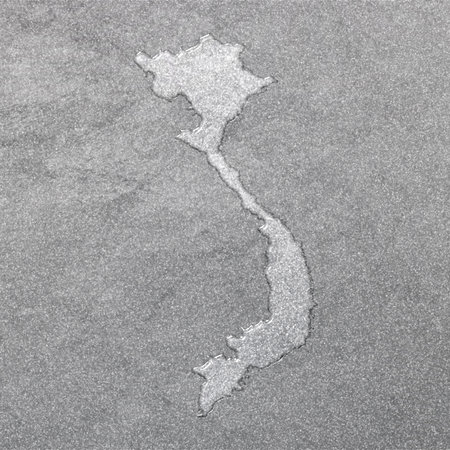 Map of Vietnam, silver background, map backgroundの写真素材
