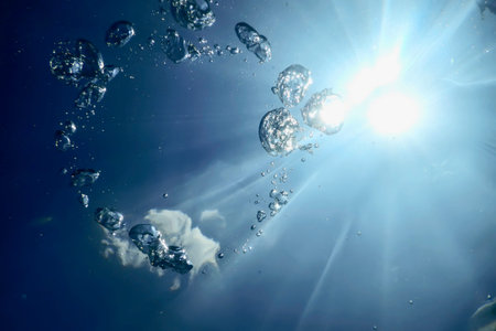 Air Bubbles, Underwater Bubbles Abstract Underwater Background